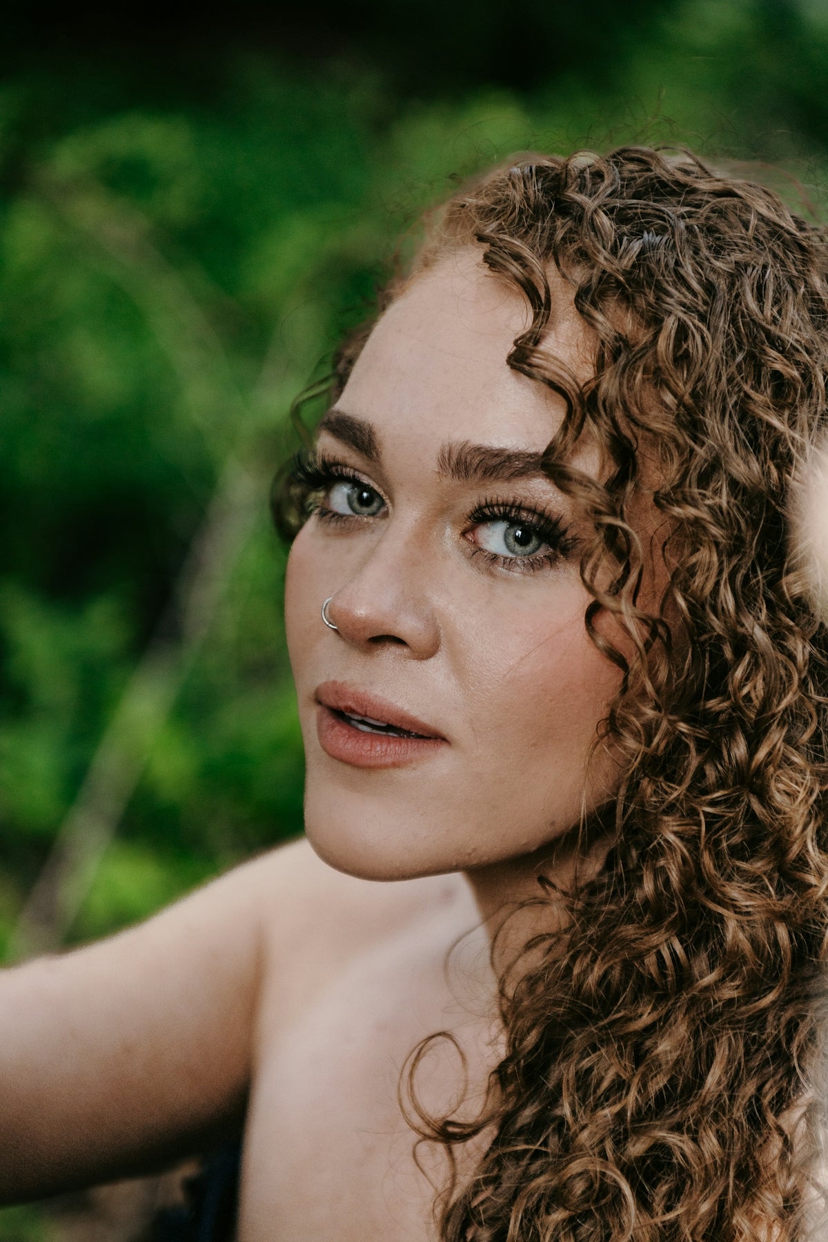 a person with curly hair