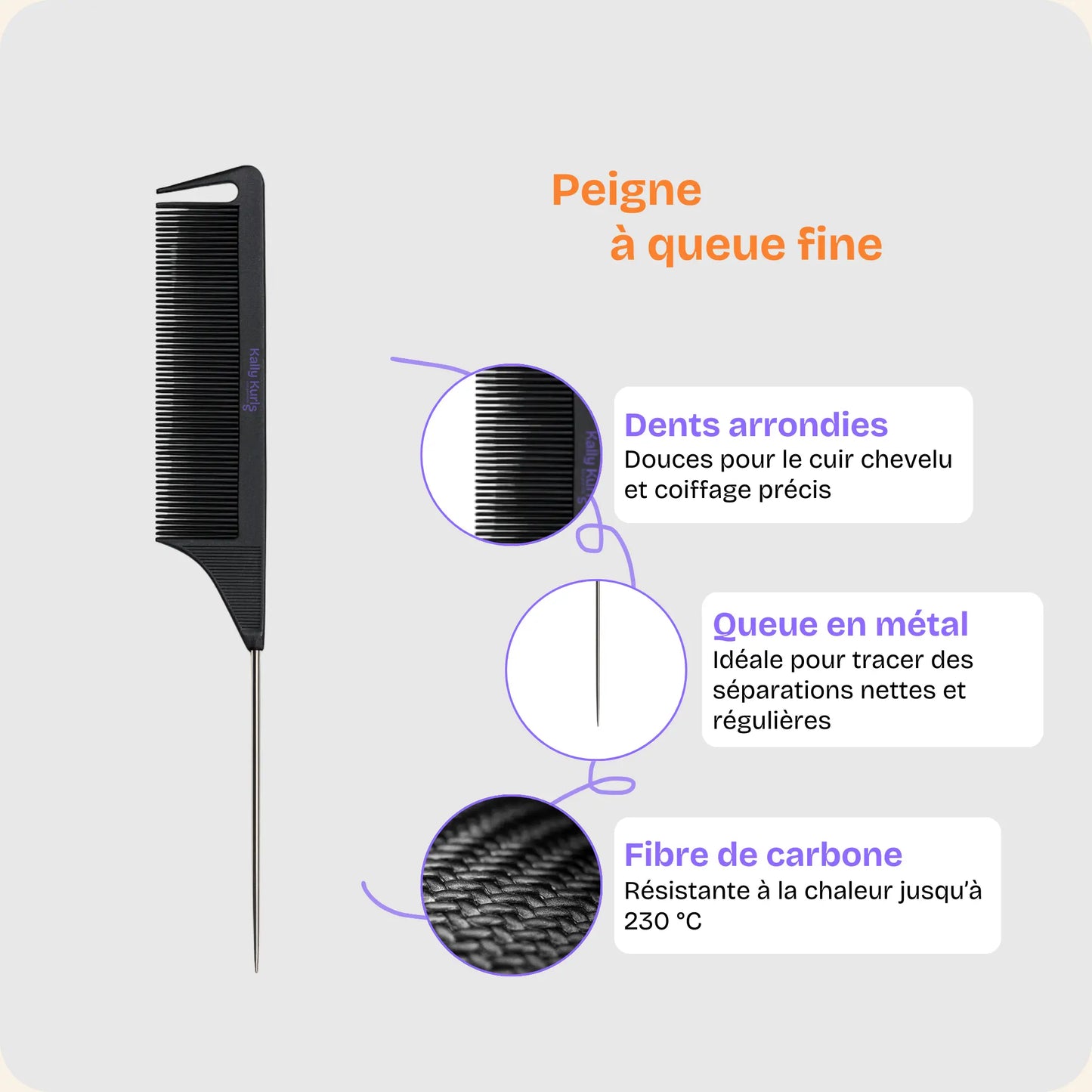 Peigne à tige métalique